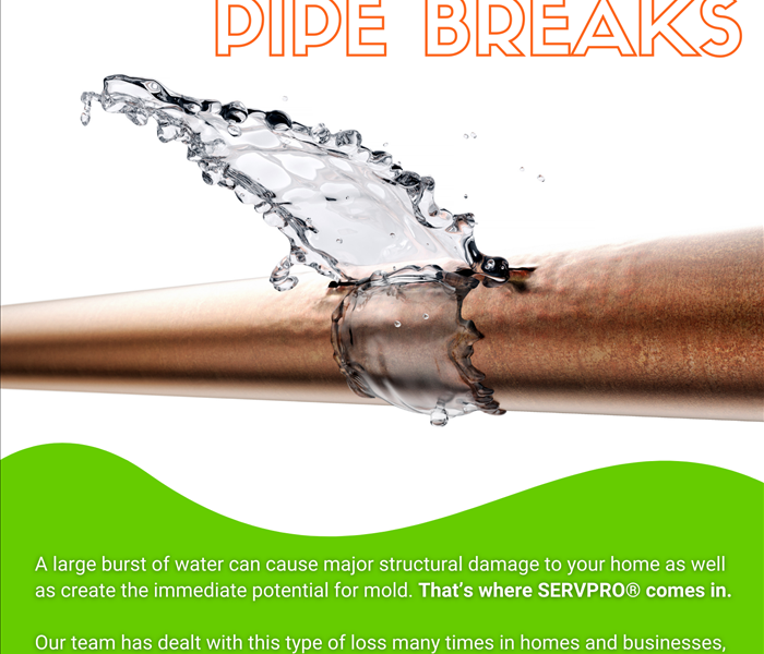 pipe break with water coming out